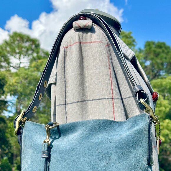 COACH Vintage Legacy Soft Slim Suede Duffle Crossbody 2004 Chambray Blue 1419 - Picture 7 of 15